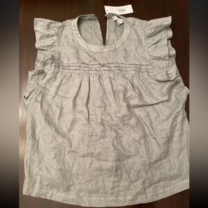 Amour Vert NWT Bena Linen Eucalyptus Ruffle Top